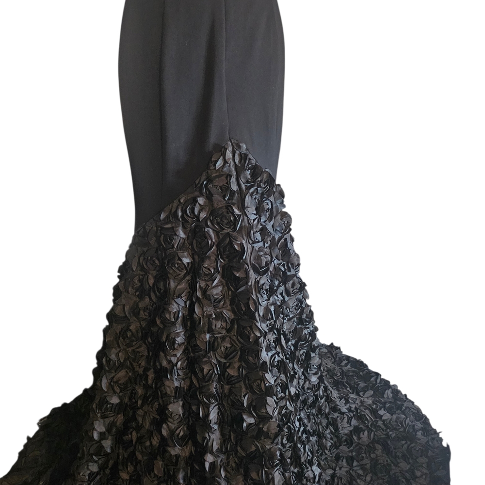 Mac Duggal Long Formal Dress 65219 Black Gown Mermaid Cut Size 8 - Picture 9 of 13